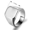 Night Club Punk Square Men Smooth Band Wide Finger Ring Jewelry Birthday