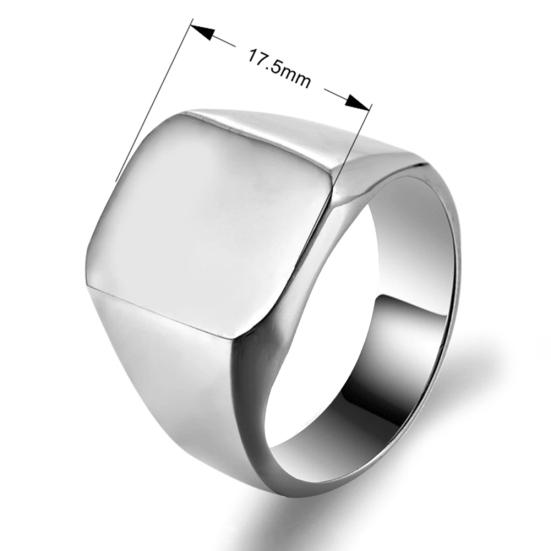 Night Club Punk Square Men Smooth Band Wide Finger Ring Jewelry Birthday