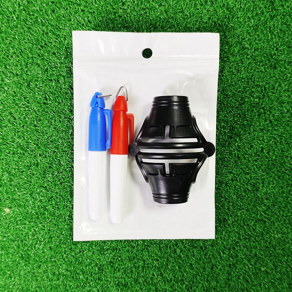 Golf Ball Line Marker, Putting Alignment Tool with 2 Pens, Portable Golf Training Aid for Accuracy Improvement