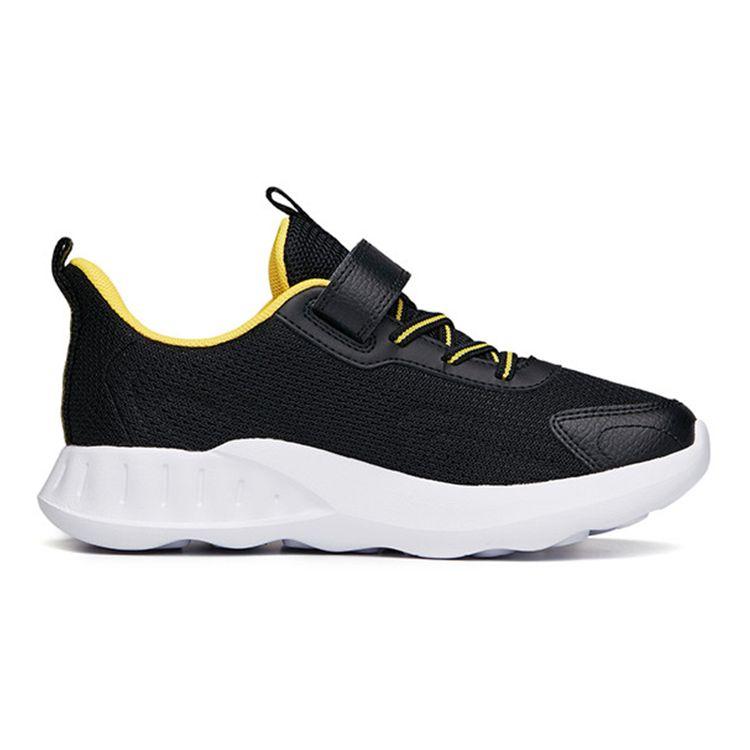 Anta Mesh Velcro Running Shoes Kids Sneakers Black Yellow White A312135568-3