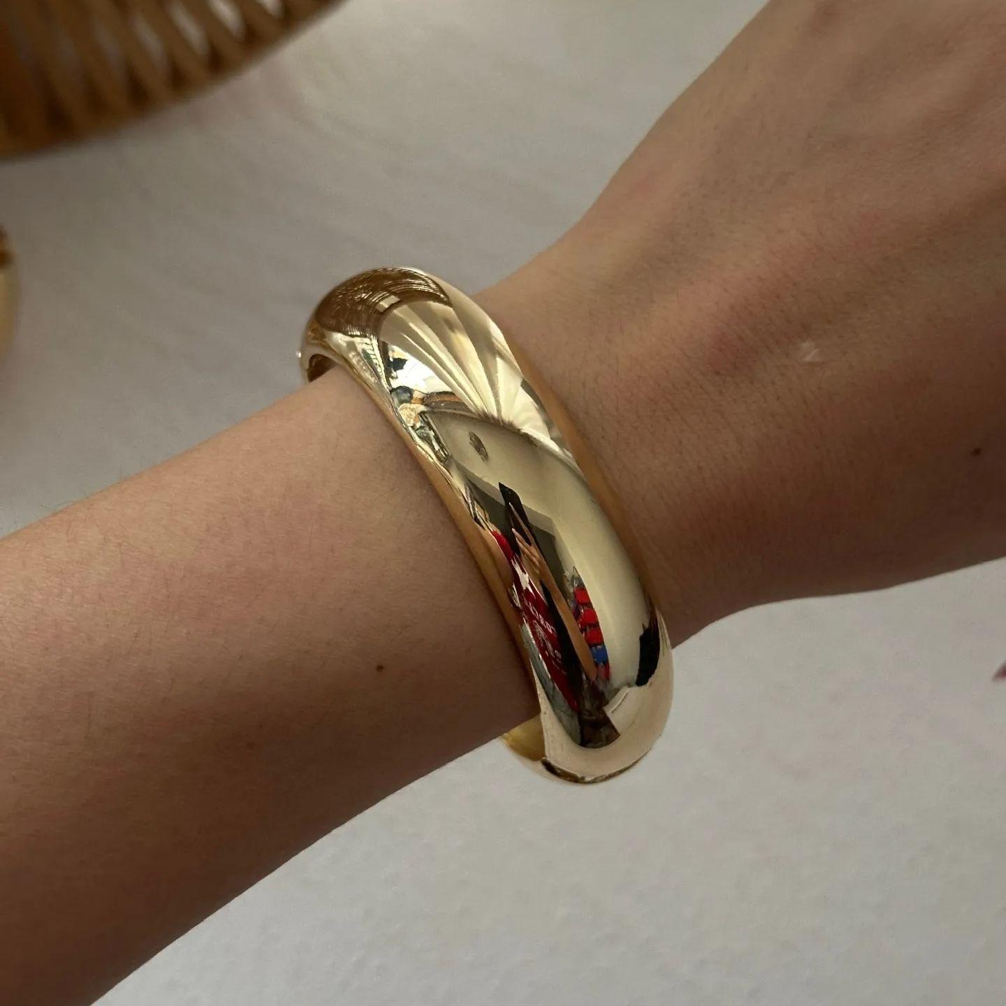 

DIEZI Punk Irregular Heavy Chunky Metal Wide Cuff Bangles Bracelets Hip Hop Gold Color Geometric Bangles For Women Men Jewelry