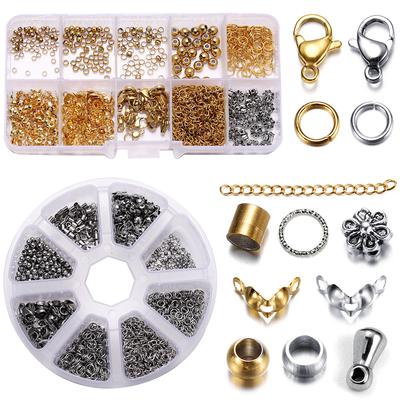352-950Pcs Stainless Steel Jewelry Making Kits Lobster Clasp Jump Rings End Crimps Beads Clasp for DIY Jewelry Accessories