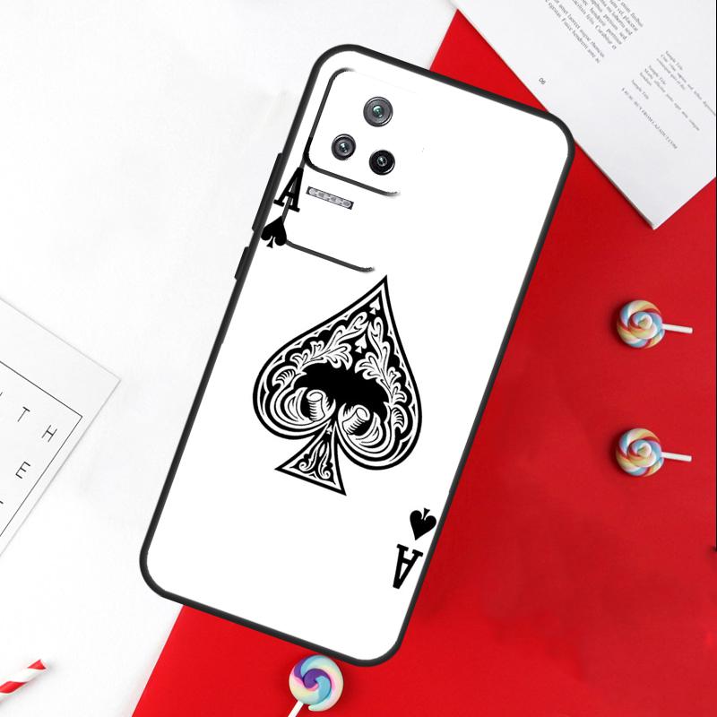 Ace of Spades Poker Card Cover For Xiaomi 14T 11T 12T 13T Pro 13 14 15 Ultra POCO X7 Pro X3 X5 X6 F5 F6 M6 Pro Case