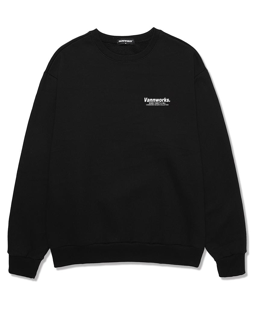 VANNWORKS Minimalism Logo 2 Sweatshirt (Vls0114) Black (B Type)