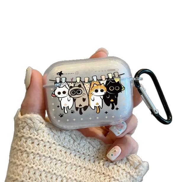ins cartoon cat for AirPodsPro111 Apple AirP ods1 wireless bluetooth headset cover