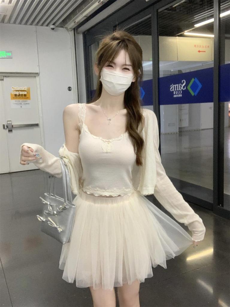 Summer Korean Lace-Trimmed Chic Camisole Tank Top