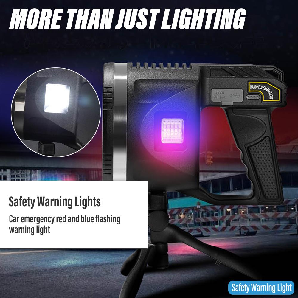 High Power LED Flashlight, Rechargeable Searchlight, Using P50 Lamp Core, with Side Light,Handheld