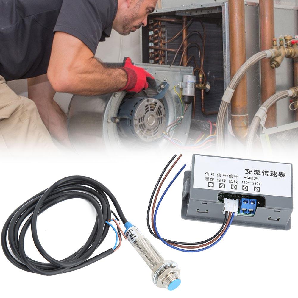 Digital Speed Meter 4Digit Tube Display High Measurement Accuracy Tachometer AC220V