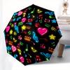 1pc Music Notes Heart Symbols Themed High-quality Umbrella,Automatic Opening and Closing Umbrella,Multi-functional Umbrella G0811085