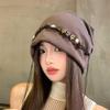 Vintage Y2K Baggy Cap Star Fringed Boho Chain Decor Beanies Cap Versatile Ethnic Style Autumn Winter Pullover Hats Streetwear