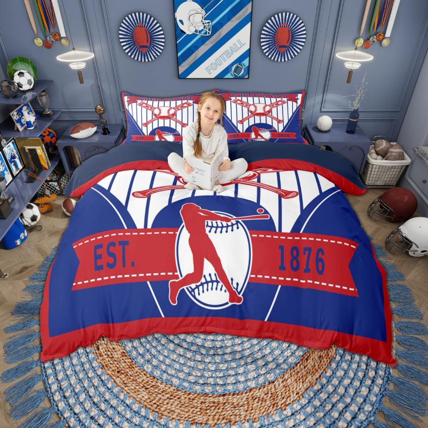 

Homewish Basebal Theme Duvet Cover Set for Boys Girls, USA City Bedding Set, Sports Quilt Cover Set, Bedroom Decor DE XS 100x135cm 2pcs&set