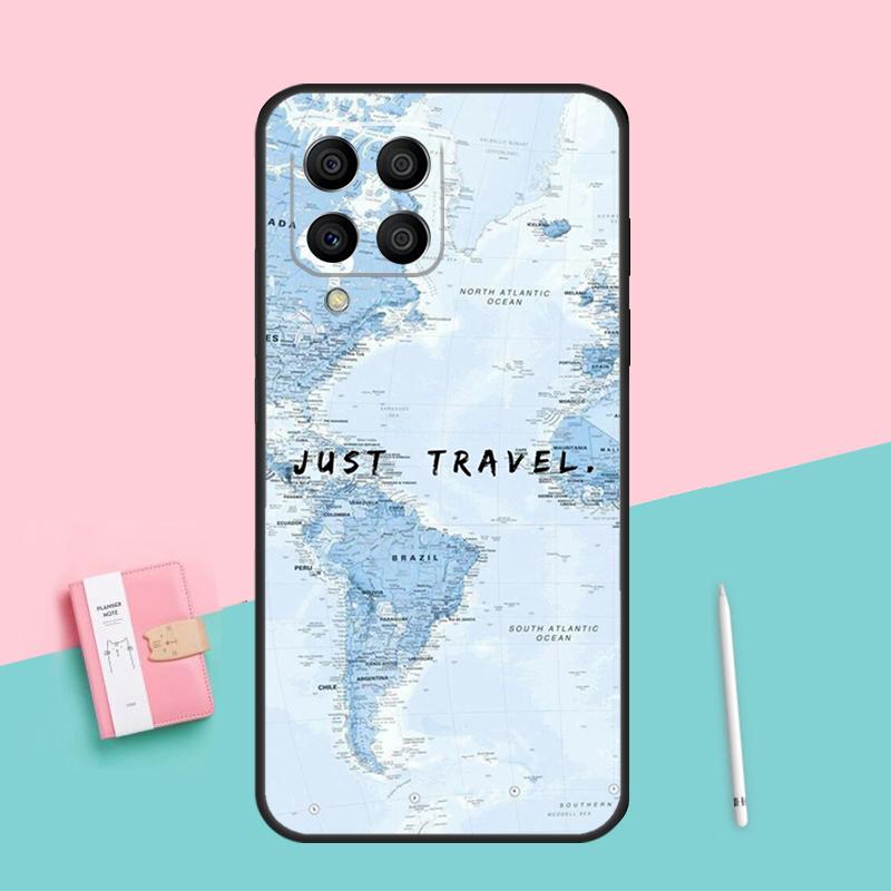 World Map Travel For Samsung Galaxy M12 M16 M34 M11 M35 M21 M06 M33 M13 M53 M31 M55 M15 M14 M54 M32 M52 Case