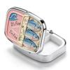 Sardine Print Pocket Pill Case 2 Compartments Travel Pill Container  Medicine Storage