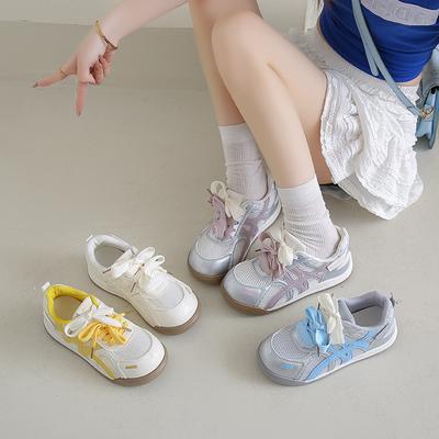 Atmungsaktive Mesh-Schuhe mit dicker Sohle Forrest Gump Schuhe Damen Sommer 2025 neue Schnürschuhe Freizeitschuhe mit Absatz vielseitige Sportschuhe