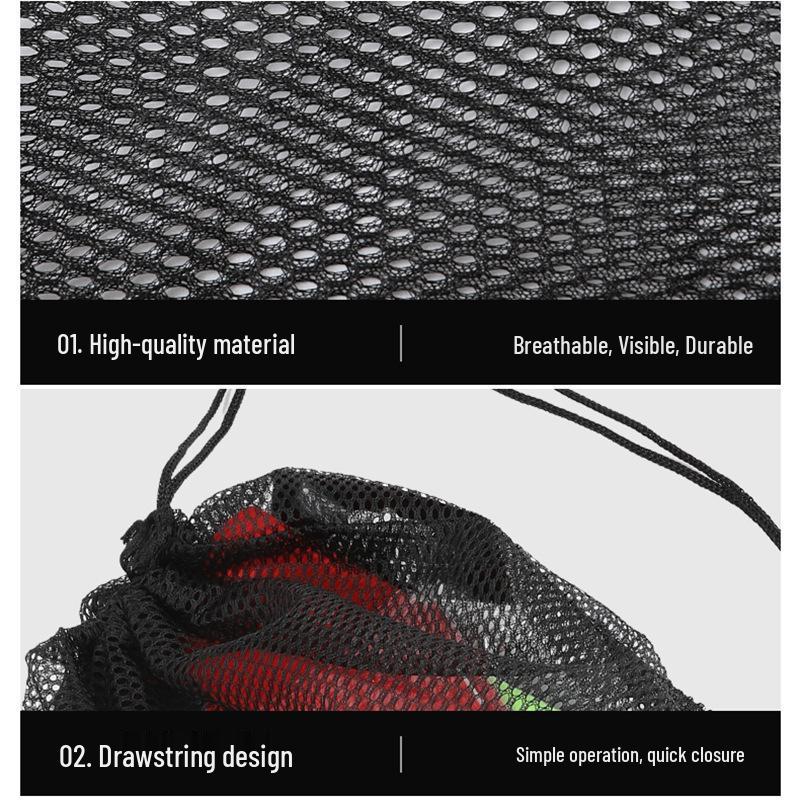 Logo Disc Drawstring Net Storage Bag for Football Training Equipment