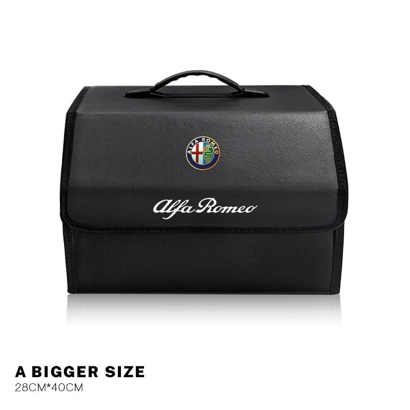 Car Stickers For Alfa Romeo Car Trunk Storage Bag Leather Camping Box Collapsible For Alfa Romeo Giulietta GT 159 147 156 Mito B