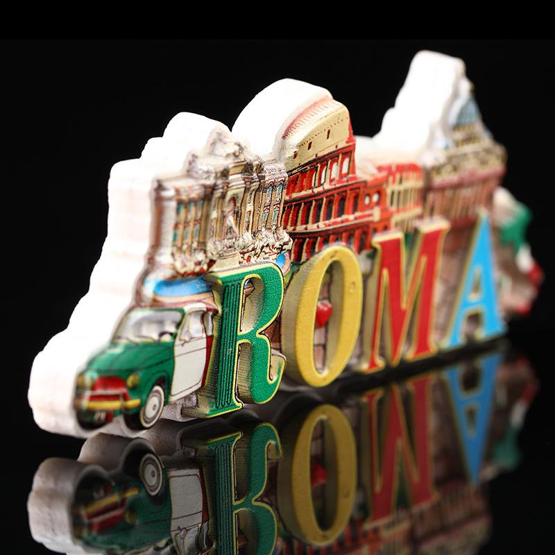 Resin Magnetic Stickers for Refrigerator Cute Italy Roma Traveling Souvenirs Decor for Kitchen Fridge Magnetic Stickers Decor