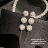 Italian Vintage Australian White Pearl Necklace Vintage Baroque Fritillary Zircon Disc Bead Earrings Set