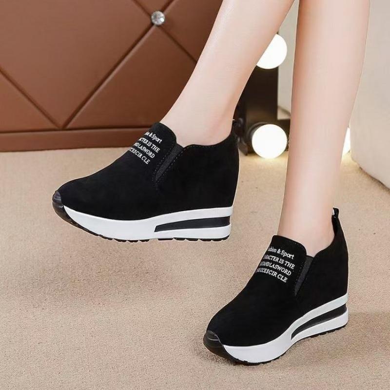 

Туфли женские однотонные на глубоком скошенном каблуке, осенние новинки, ленивые туфли на одной педали, увеличивающие рост, повседневные туфли 41 чёрный