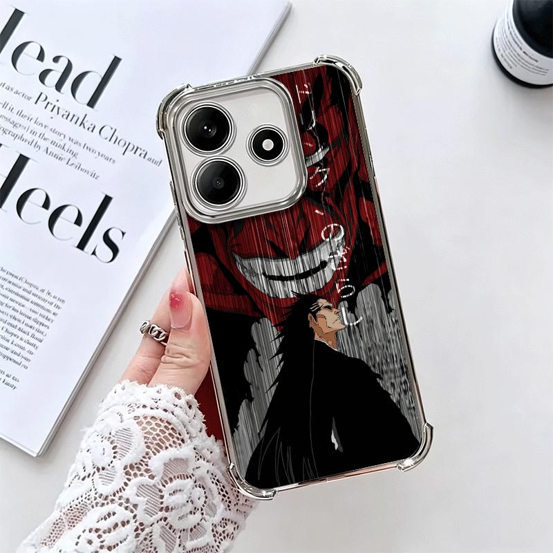 Bleach Zaraki Kenpachi Plating Phone Case For Xiaomi Redmi Note 14 15 Pro Plus 13 12 11 11S 11T 10 9S 9 5G Anti-Fall Airabag Cov
