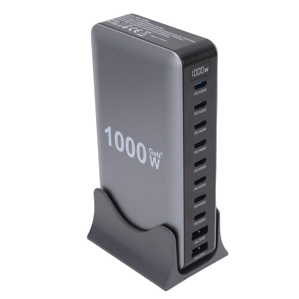 1000W USB C Charging Station GaN III Pro 10 Port 140W PD PPS Fast Charging Station Hub for Laptop Tablet Smartphone
