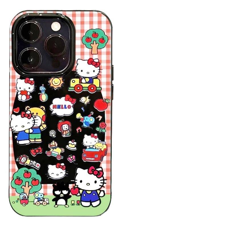 Niche mobile phone case red plaid Hello Kitty iphone11promax Apple 11/11 protective case non-slip