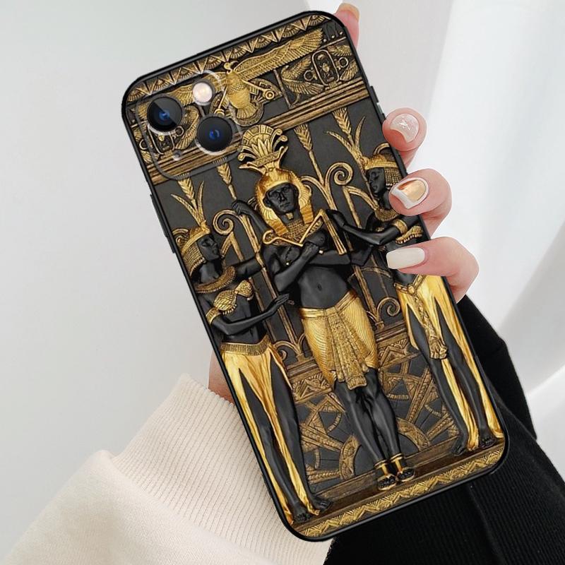 

Egypt Pharaoh Mural Phone Case For iPhone 17 Pro Max 15 14 13 11 12 16 Pro Max mini 15 16 Plus 16e 17 Air Cover iPhone 14