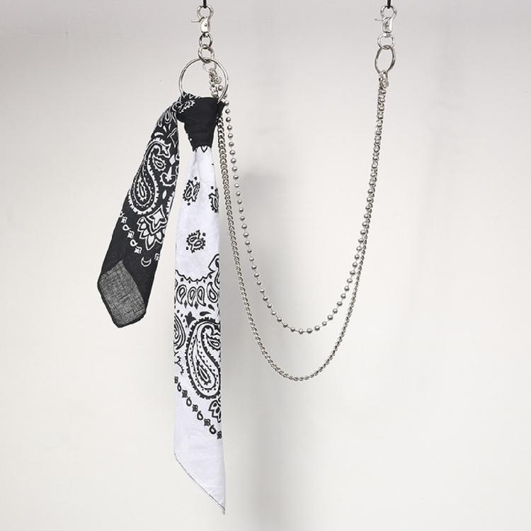 Unisex HipHop Paisleys Šátky Peněženka Řetízek Rock Punk Stuha Motorkáři