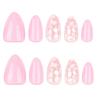 24Pcs Press on Nail Almond Glues on Nail French Fake Nail Designs False Nail Artificial Nail Gifts for Women Girls