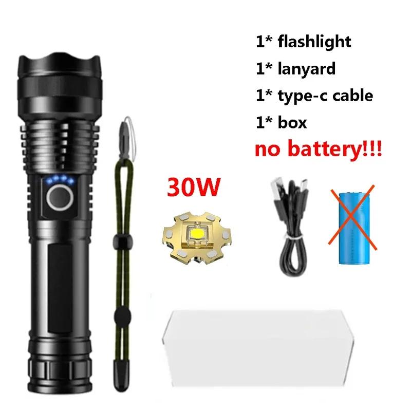 P50 Aluminum Alloy Glare Flashlight 26650/18650 USB Charging Long-Range Outdoor Waterproof Telescopic Zoom Night Fishing Light