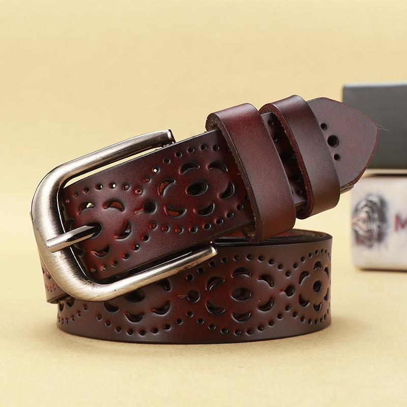 Retro Leather Waist Belt For Women With Twolayer Cowhide Material And Simple Pin Closure