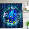 3D Dolphin Bathroom Shower Curtain Waterproof Polyester Fabric Kids Bath Curtain with 12 Hooks Cute Cortinas Washable Home Dec