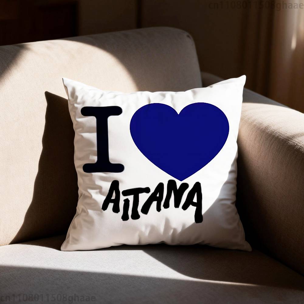 AAitana Cuarto azul Pillow Case Square DoubleSided Printing Short Plush Sofa Cushion Cover Bedroom Bedside Pillow