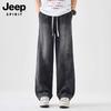 JEEP SPIRIT Men's Washed Multi-Pocket Loose Fit Jeans
