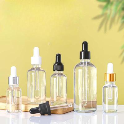 Disponível: Frasco de vidro transparente de 50ml para óleos essenciais, frasco de amostra de 30ml, frasco conta-gotas de borracha para séruns e cosméticos.
