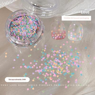 Macaron Nail Art Glitters Pailletten Schattige Ster Hart Vormen Nageldecoratie Voor Thuis DIY Nagelsalon Gebruik