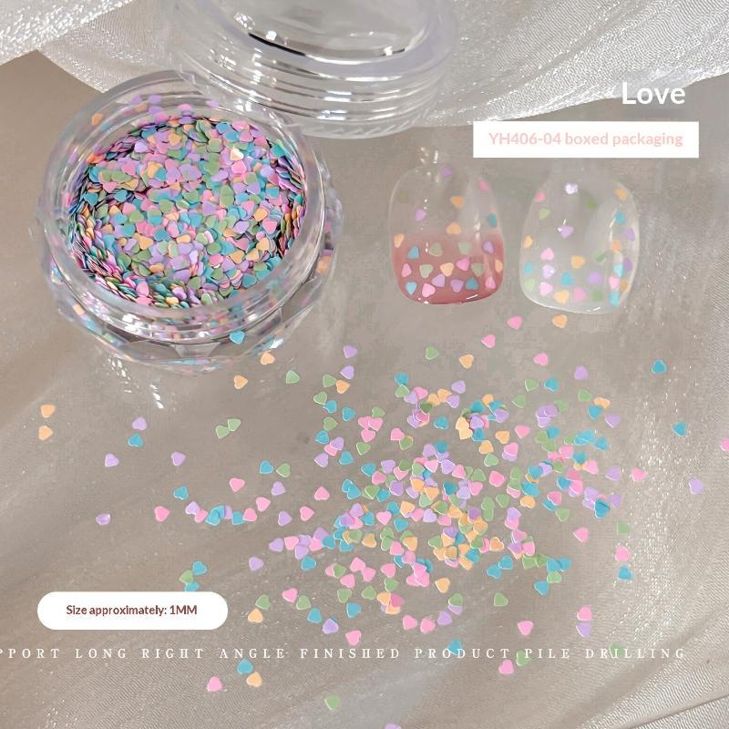 Macaron Nail Art Glitzer Pailletten Niedliche Stern Herz Formen Nageldekoration Für Zuhause DIY Nagelstudio Verwendung