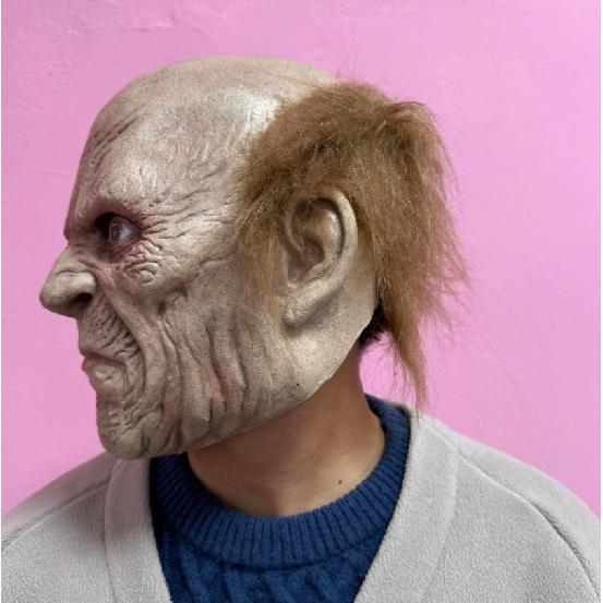 Halloween Latex Fierce Old Man Mask Cos Popular Headgear for Adults, Can Be Labeled