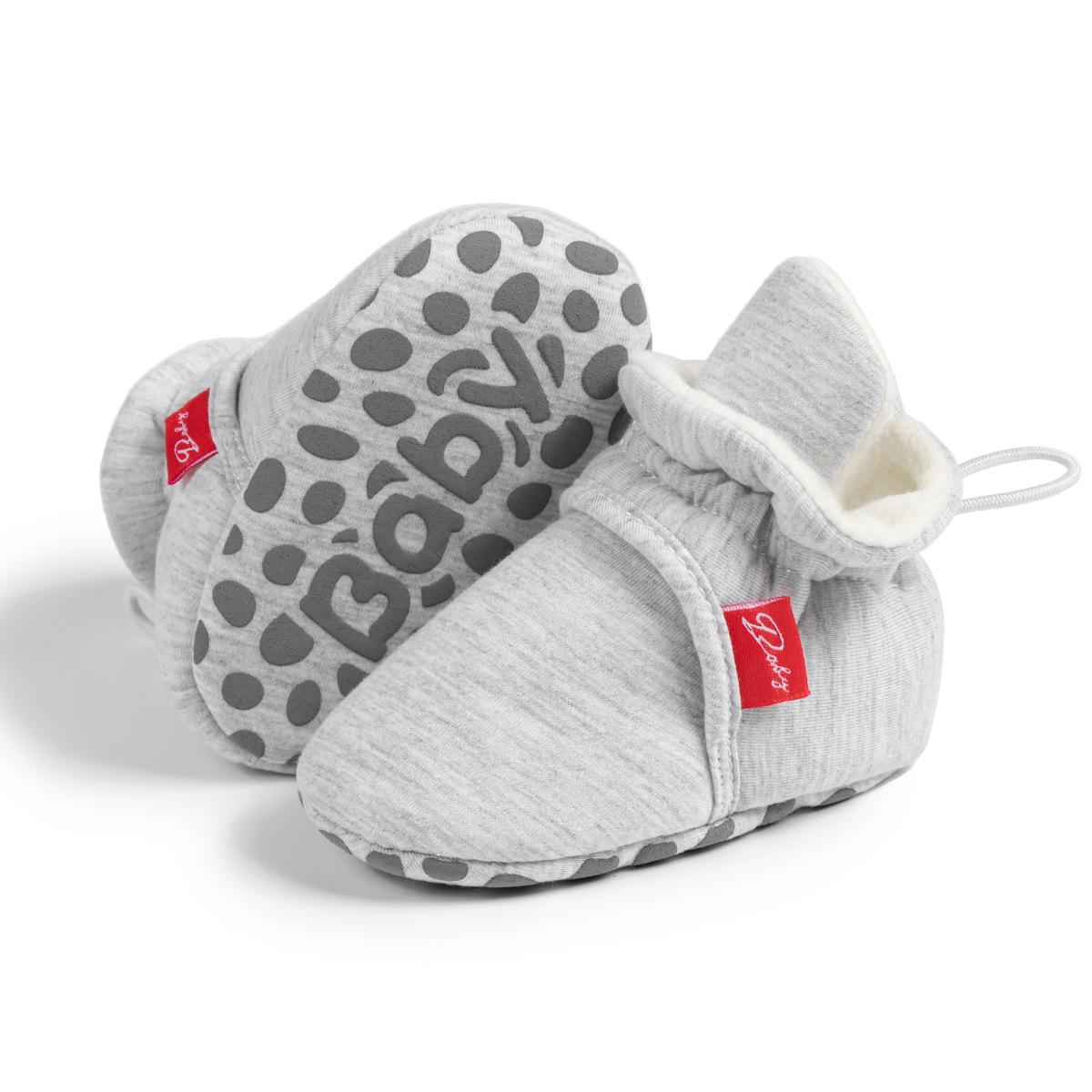 

Infant Non-Slip Soft-Soled Cotton Shoes, Warm Baby Walking Shoes (0-1 Year) 12cm (6-12 Months) / 55g світло-сірий колір