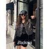 Blacknini Yin Huafu/First Layer Native Cowhide Quilted Four Bags Gold Buckle Leather Coat