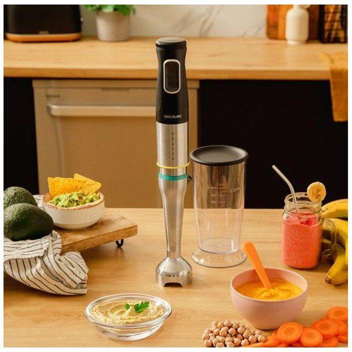 Mixeur plongeant - cecotec - katana 12 jar d - 1200 w - lame avec 4 feuilles - verre 800 ml - noir