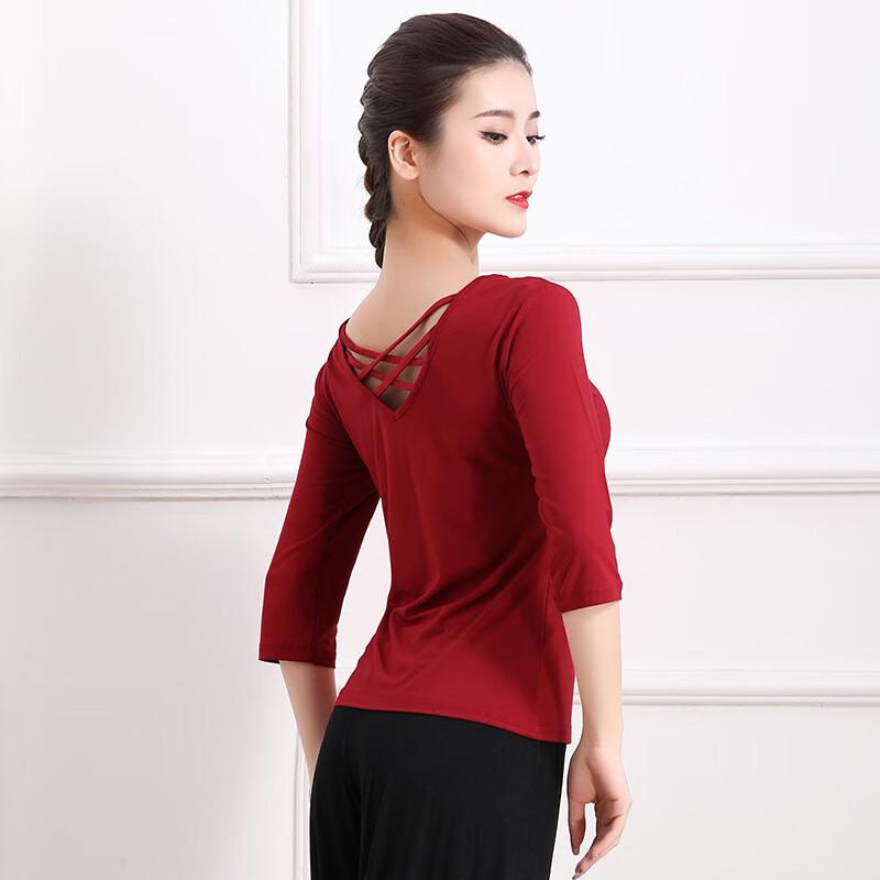 Zuoduofei Women s Mid-Sleeve Dance Practice Top M-4XL