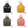 Work Apron Woodworking Mechanician Canvas Workshop Bib with Pockets Outdoor Painting Bar Washable Protective Aprons Bibs