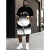 Summer Casual Crew Neck Top Hip Hop Trendy Street Fashion Breathable Two-piece Suit