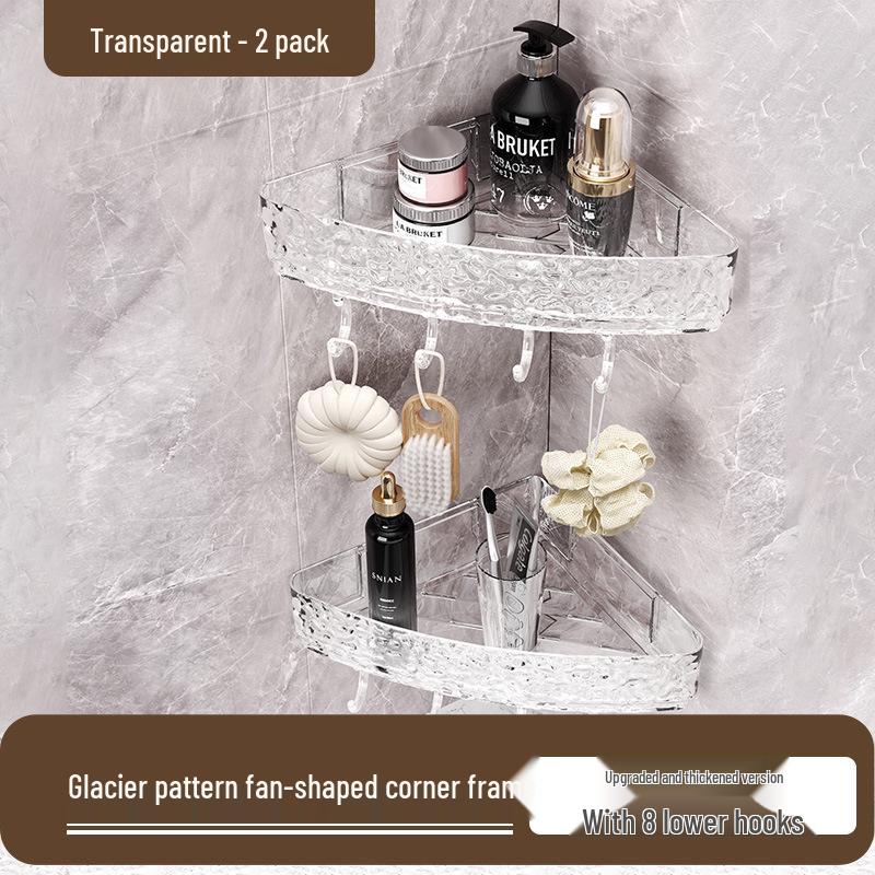 Wall-Mounted Bathroom Corner Shelf: Punch-Free Triangle Rack for Toilet Storage
