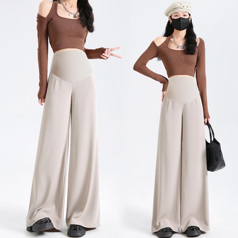 2026 Spring/Autumn Classic Wide-Leg Floor-Length Slimming Maternity Suit Pants Skirt 2XL