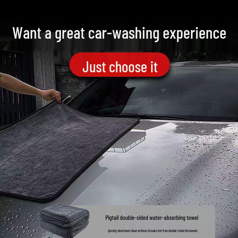 Dwustronny ręcznik z mikrofibry do mycia samochodu - Pogrubiony i chłonny