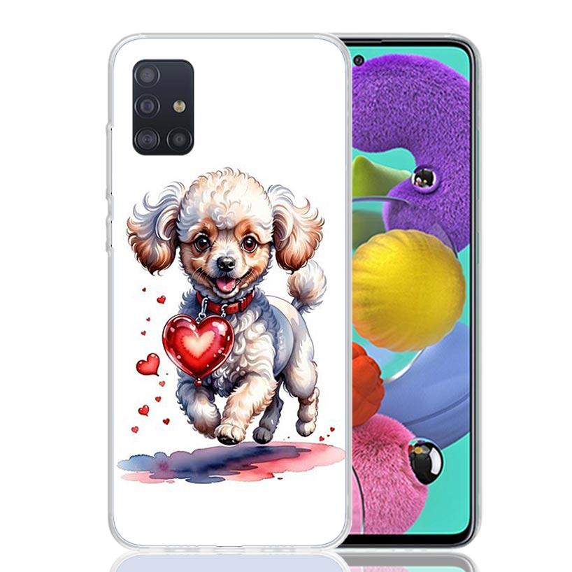 Lovely Puppy Heart Dogs Phone Case For Samsung Galaxy A52 A32 A22 A12 A02S A50S A30S A51 A31 AA71 Note 20 Ultra 10 S10 Plus Gala