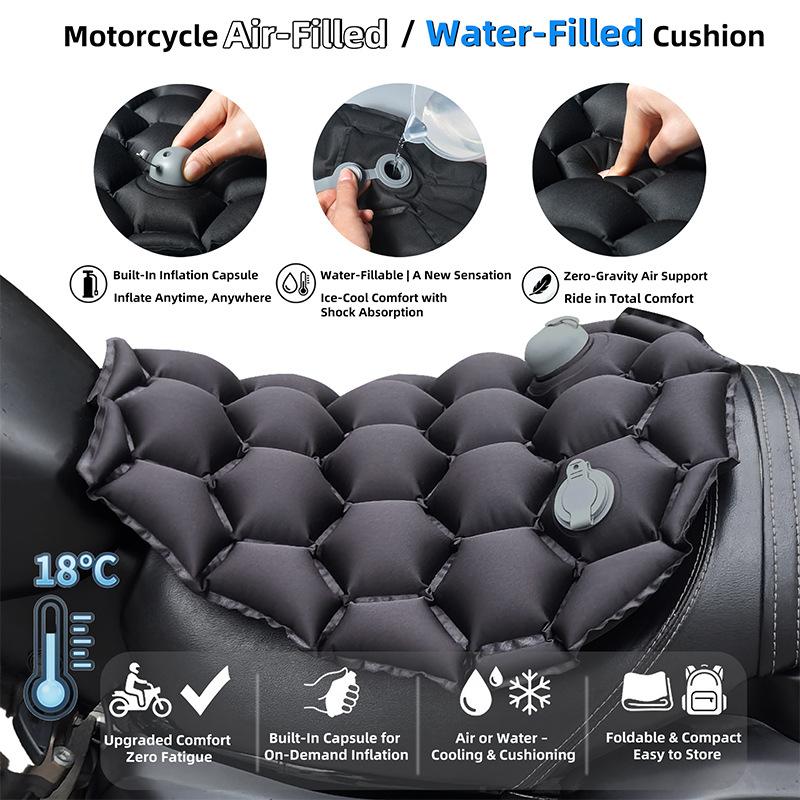 Motorcycle Gel Seat Cushion Motorcycle Seat Cushion 3D Honeycomb Anti-slip Moto Pressure Relief Ride Seat Pad Moto Accessories