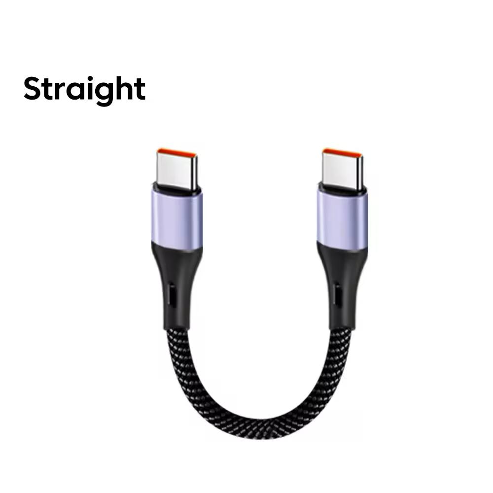 

15CM/30CM Short Elbow USB C Cable 66W USB A To Type C Fast Charging Cable for iphone 15 16 Huawei Samsung Xiaomi Power Bank Cord 0.15